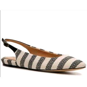Splendid white & blue  striped comfy flats.